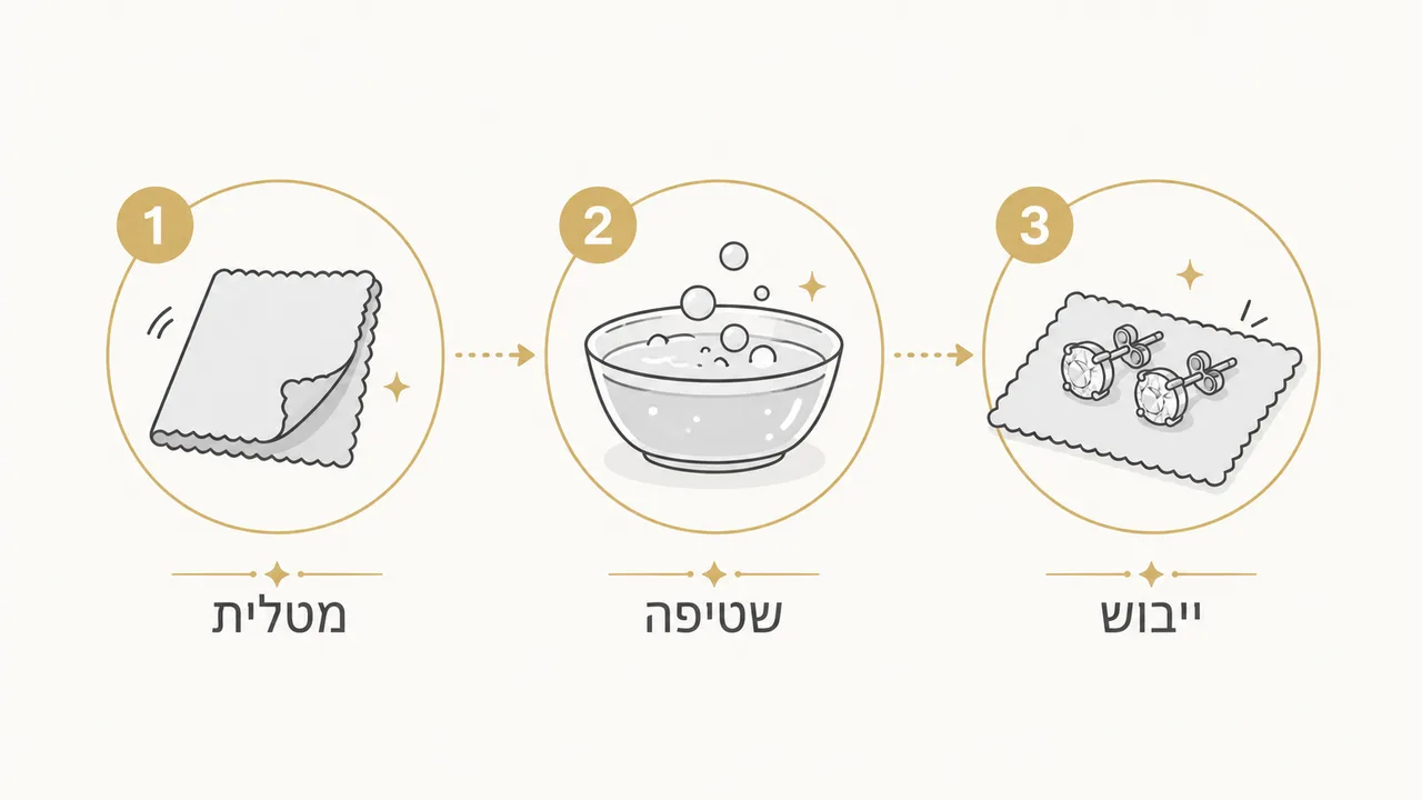 איך מנקים עגילי כסף 925 בצורה בטוחה בבית?