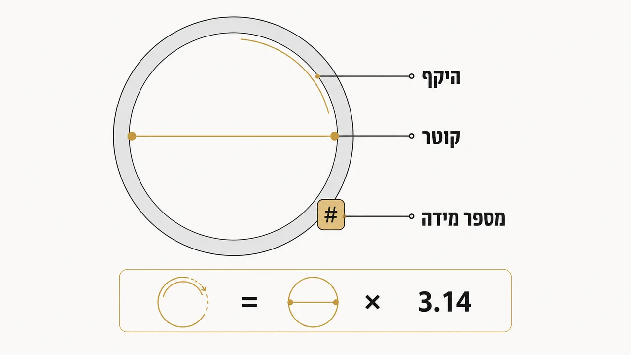 מה ההבדל בין קוטר, היקף ומספר מידה?