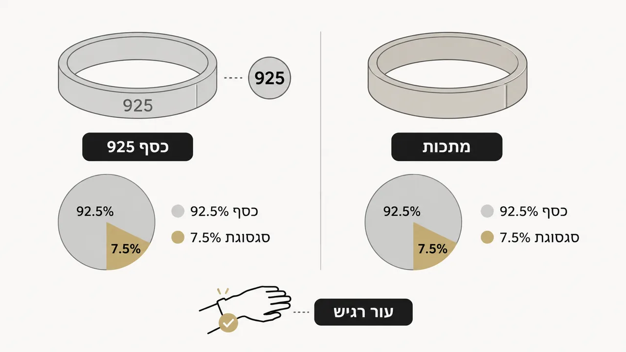 מהו ההבדל בין טבעות כסף 925 לגברים לבין מתכות אחרות?