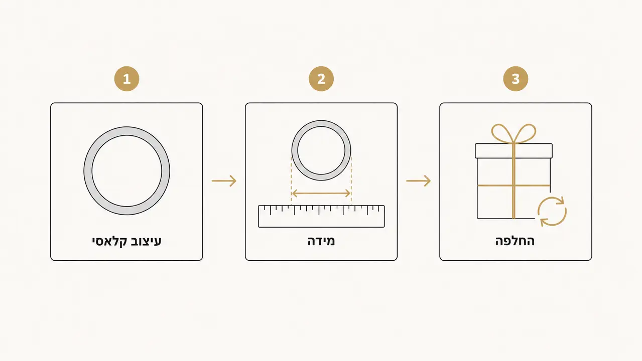 איך בוחרים טבעת פס כמתנה בלי לדעת מידה